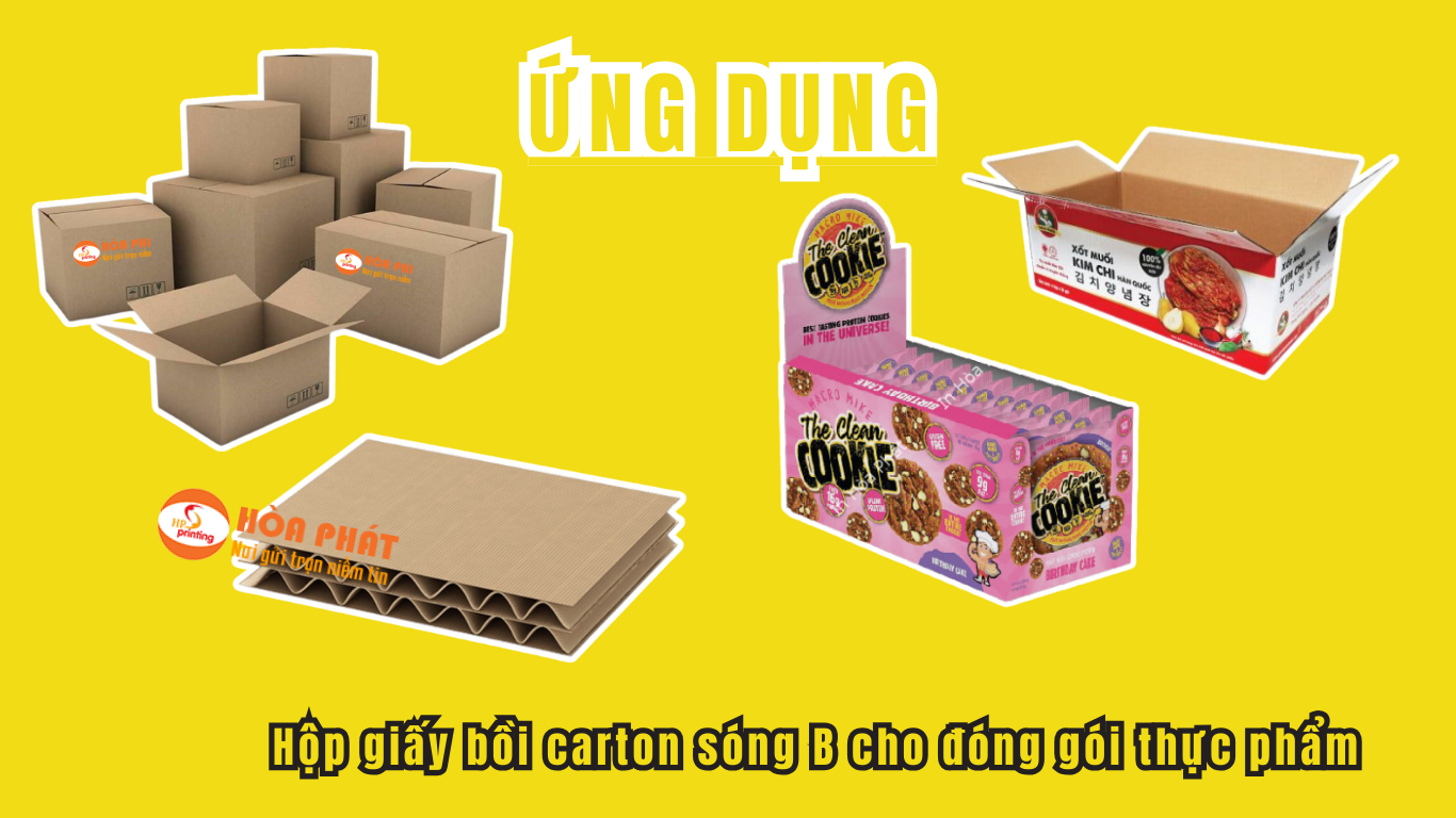 hộp giấy bồi carton sóng B cho đóng gói thực phẩm